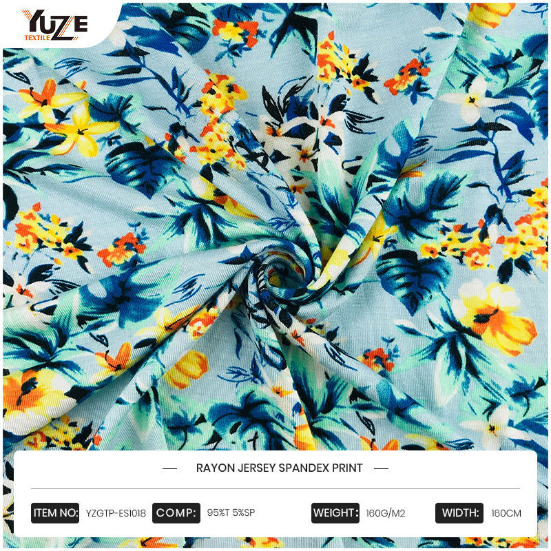 YZGTP-ES1018 Rayon Jersey Spandex Baskı