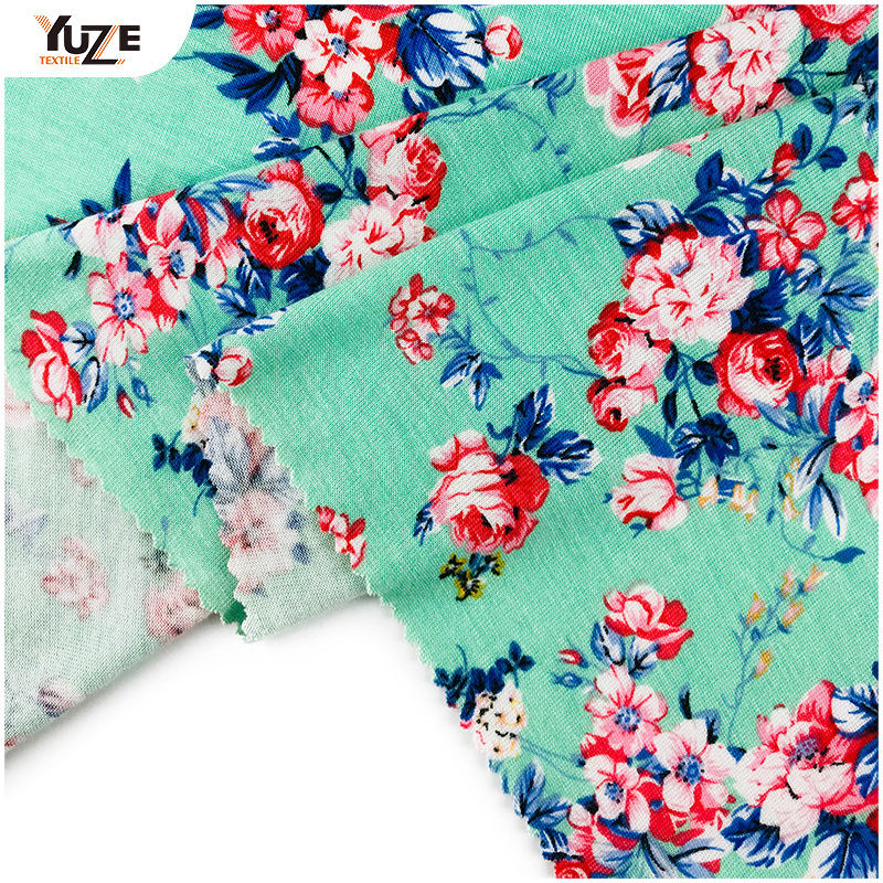 YZGTP-ES1018-2 Rayon Jersey Spandeks Baskı