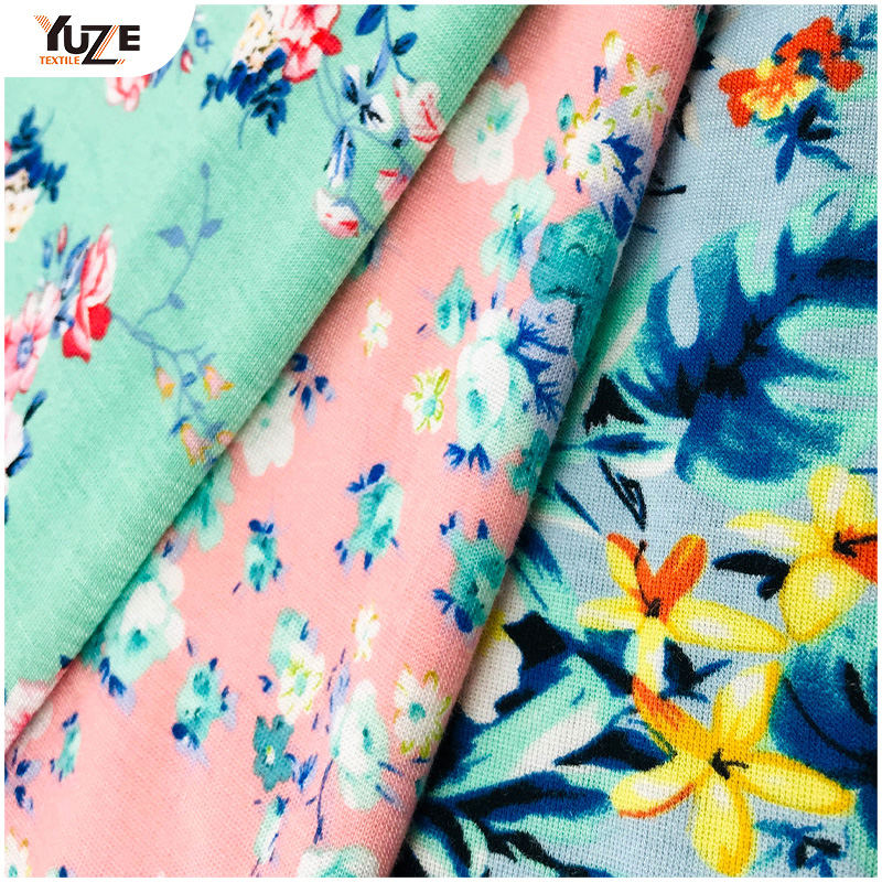 YZGTP-ES1018-2 Rayon Jersey Spandeks Baskı