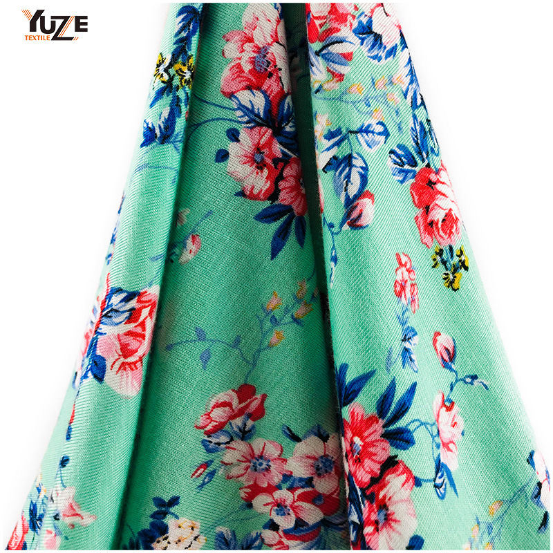 YZGTP-ES1018-2 Rayon Jersey Spandeks Baskı