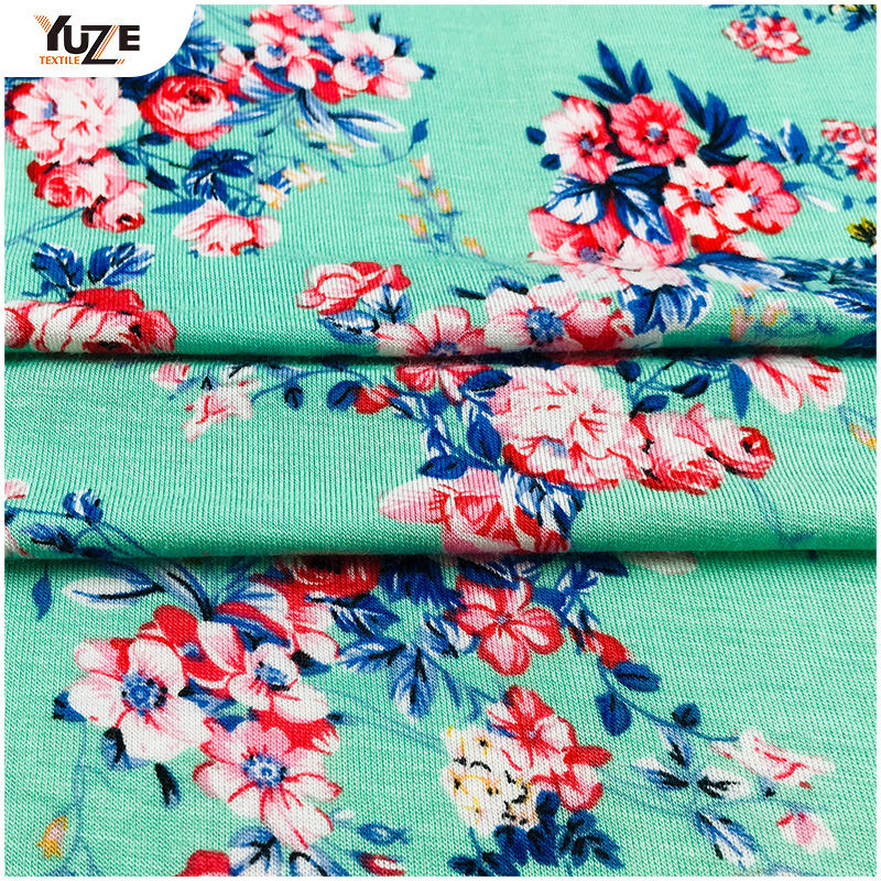 YZGTP-ES1018-2 Rayon Jersey Spandeks Baskı