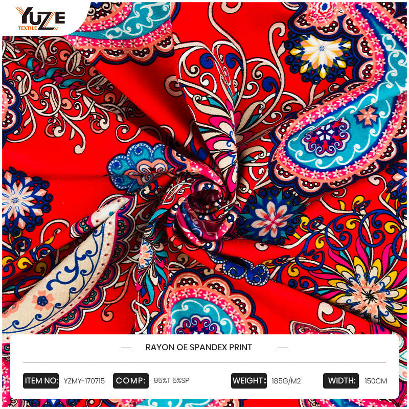 YZMY-170715 Rayon OE SPANDEX Baskı
