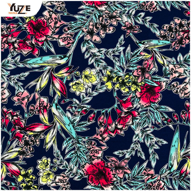 YZS18-417 Poly Spun Jersey Spandex Baskı