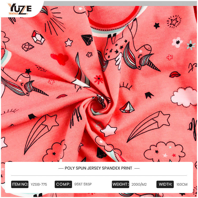 YZS18-775 Poly Spun Jersey Spandex Baskı