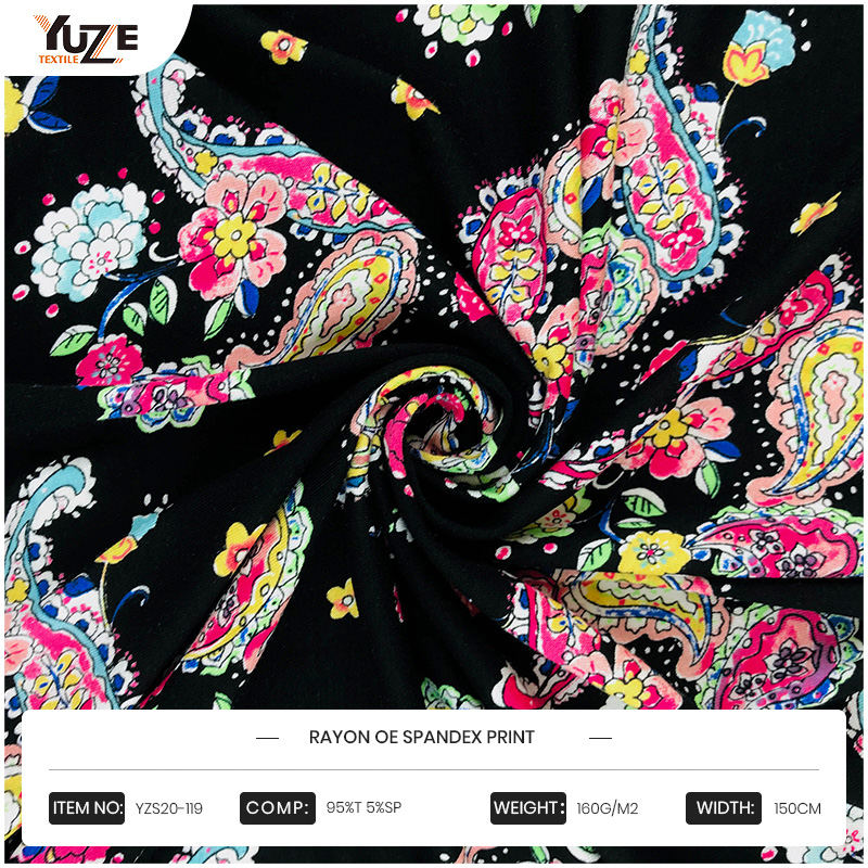 YZS20-119 Rayon OE SPANDEX Baskı