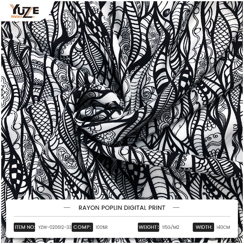 YZW-020612-33 Rayon Poplin Dijital Baskı