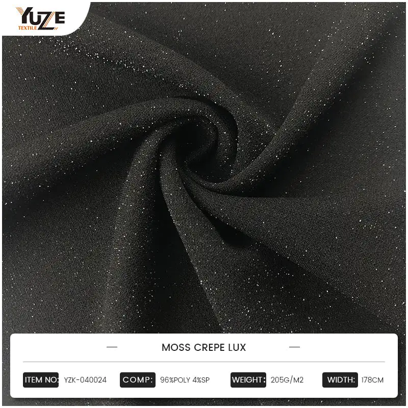 Yeni bir rahat giyme deneyimi: YZK-040024 Moss Crepe Lux Fabric'in Gerilebilirlik Avantajı